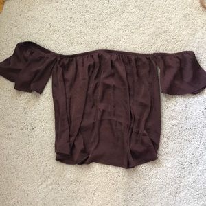 FLOWY OFF THE SHOULDER SHIRT